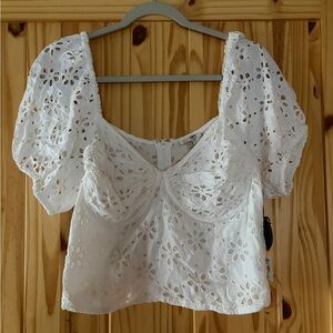 Amuse Society White Eyelet Blouse